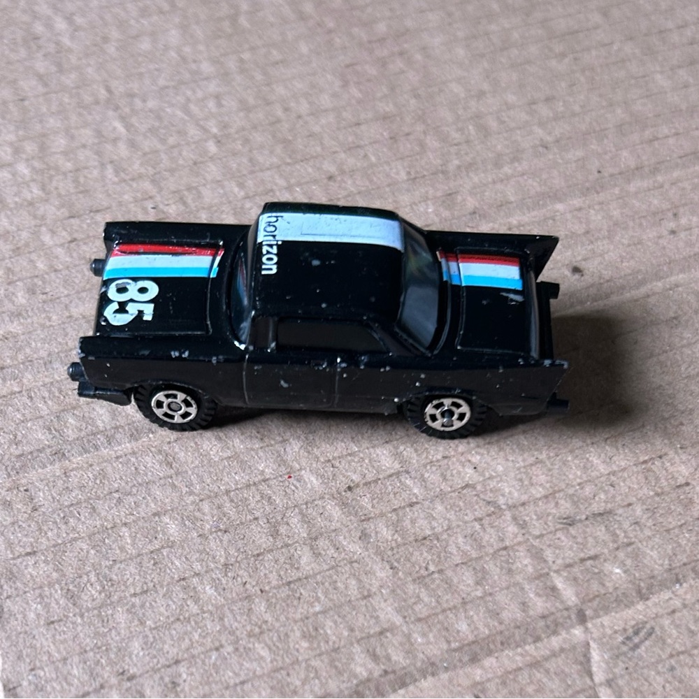 Vintage matchbox black car race car hot wheels hot rod Velcro on bottom
